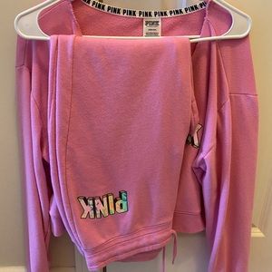 Victoria’s Secret pink jogger sweatshirt set